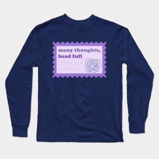 Many Thoughts, Head Full Postage Stamp Long Sleeve T-Shirt